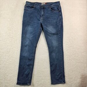 Hudson & Barrow NYC Mens Blue Stretch Straight Leg Jeans 40x32 RN152752